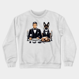 Gentleman And German Shepherd Thanksgiving Crewneck Sweatshirt